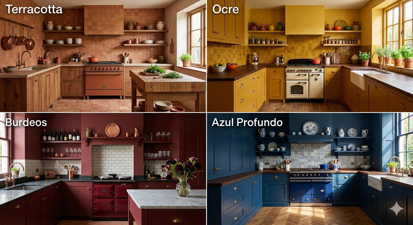 Cuatro colores, cuatro vibras diferentes. ✨ Terracota, Ocre, Burdeos o Azul Profundo... ¿En qué cocina te gustaría preparar tu café mañana? ¡Cuéntame tu favorita en los comentarios!
