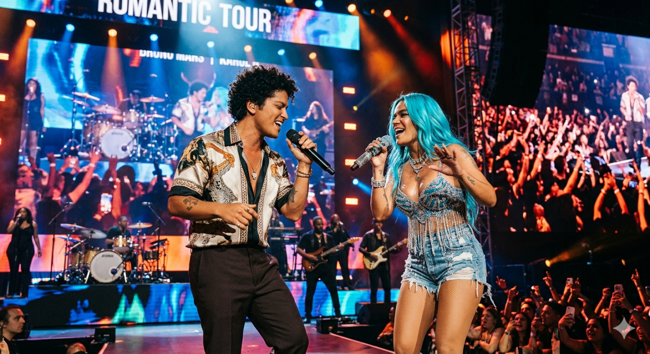 ¿Viene colaboración? Bruno Mars y Karol G